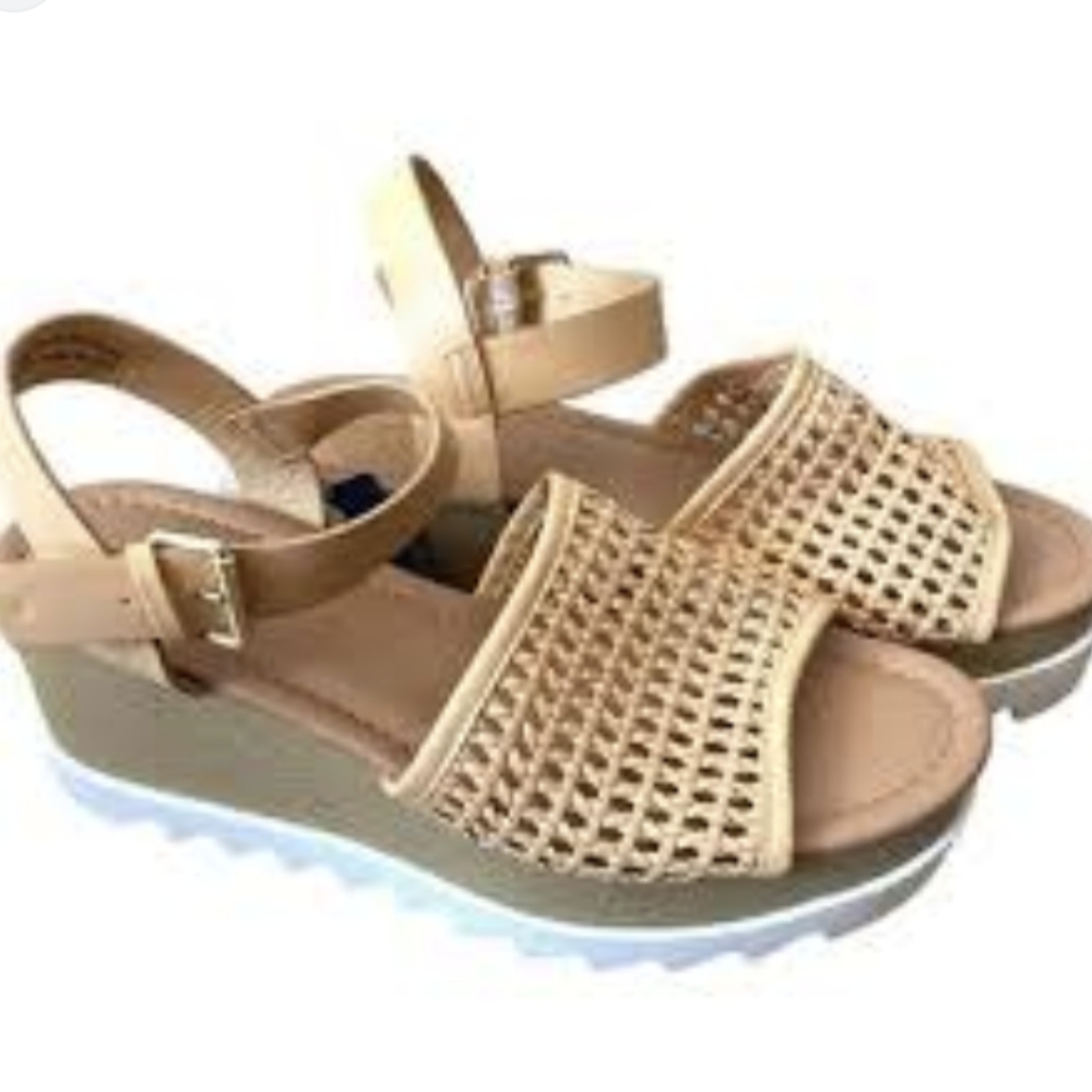 Universal Thread Women's Alba Tan Woven Platform Sandal Size 7.5 - Picture 4 of 7